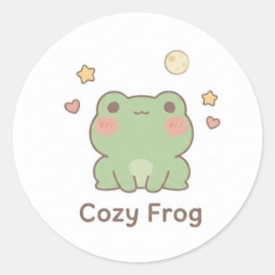 Cozy Frog Sticker Cute Kawaii Pastel Frog