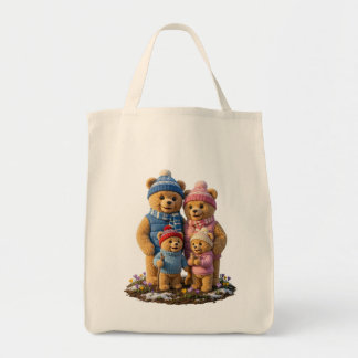 Cozy Frosty Bear Family Tote Bag | Gift for Mum