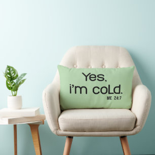 Cozy Funny Winter, Tis the Season to Be Freezin Lumbar Pillow