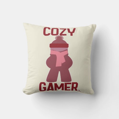 Cozy Gamer Fun Boardgame Meeple Gaming Life Throw Pillow