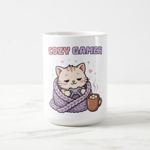 Cozy Gamer Mug – Cute Gaming Cat Funny Gamer
