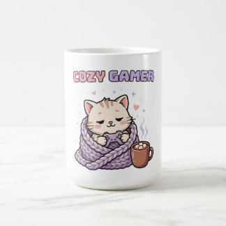 Cozy Gamer Mug – Cute Gaming Cat Funny Gamer