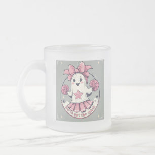 Cozy ghost - Halloween Cheerleader Frosted Glass Coffee Mug