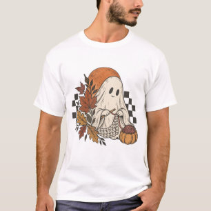 Cozy Ghost Knitting Halloween Autumn T-Shirt