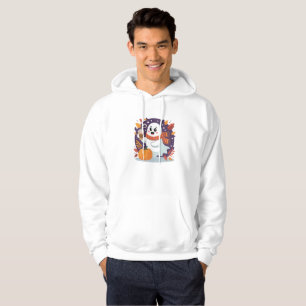 Cozy Ghost with Pumpkin Latte – Fall Halloween Hoodie