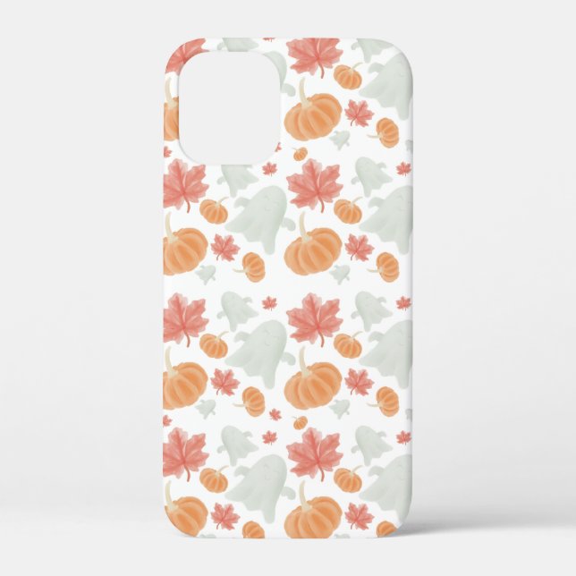 Cozy Ghosts & Pumpkins Autumn Pattern Case-Mate iPhone Case (Back)