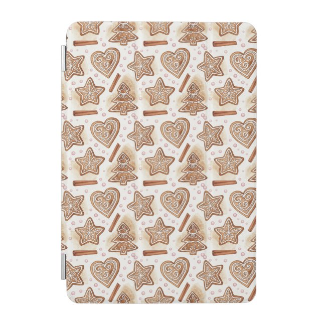 Cozy Gingerbread Cookie Seamless Pattern iPad Mini Cover (Front)