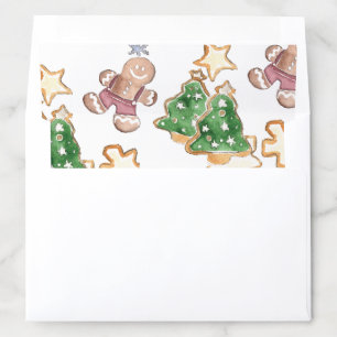 Cozy Gingerbread Cookie Watercolor Envelope Liner