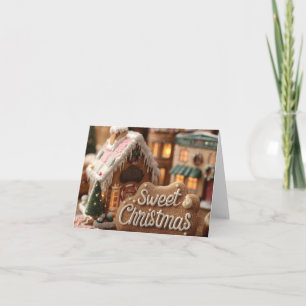 Cozy Gingerbread House and "Sweet Christmas" Holiday Card