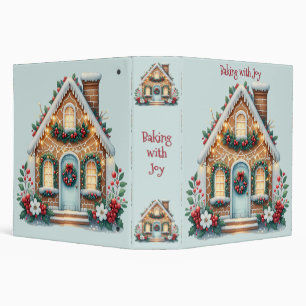 Cozy Gingerbread House Holiday Illustration 3 Ring Binder