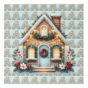 Cozy Gingerbread House Holiday Illustration Acrylic Print