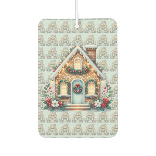 Cozy Gingerbread House Holiday Illustration Air Freshener