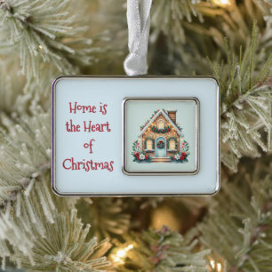Cozy Gingerbread House Holiday Illustration Christmas Ornament