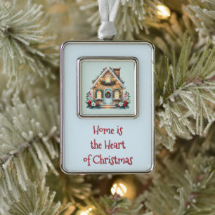 Cozy Gingerbread House Holiday Illustration Christmas Ornament