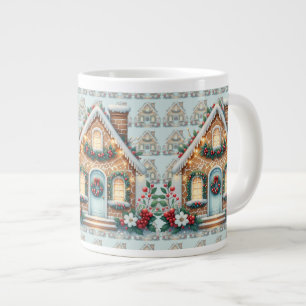 Cozy Gingerbread House Holiday Illustration Giant Coffee Mug