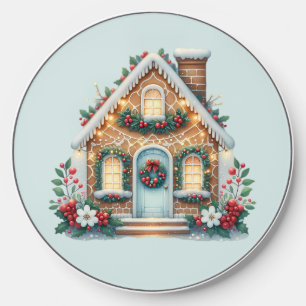 Cozy Gingerbread House Holiday Illustration Wireless Charger