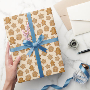 Cozy Gingerbread Men Cookies Wrapping Paper