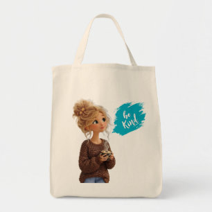 Cozy Girl in Coffee Bean Sweater Tote Bag