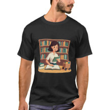 Cozy Girl Reading Bookshelf