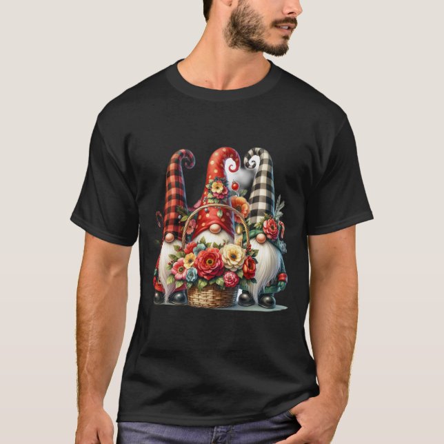 Cozy Gnome Christmas Designs T-Shirt (Front)