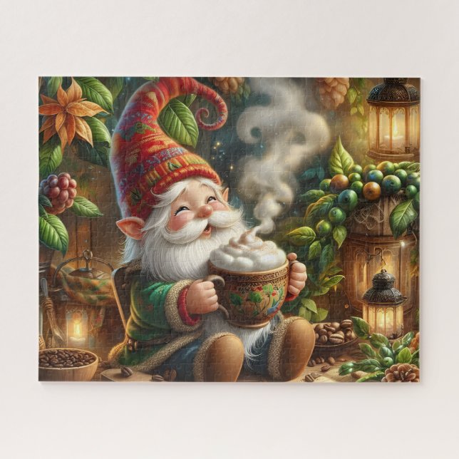 Cozy Gnome Coffee Jigsaw Puzzle (Horizontal)