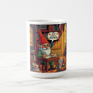 Cozy gnome doing his gnomework coffee mug