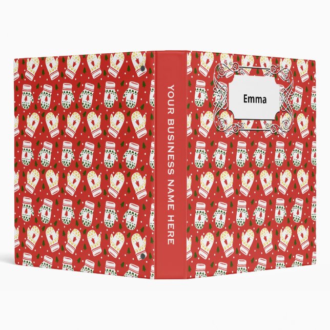 Cozy Gold Winter Gloves 3 Ring Binder (Background)