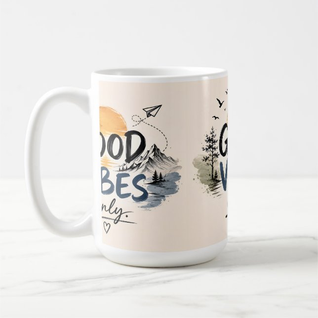 Cozy Good Vibes Only Coffee Mug (Left)