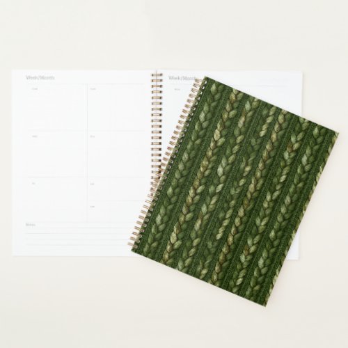 Cozy Green Braided Stripes   Planner