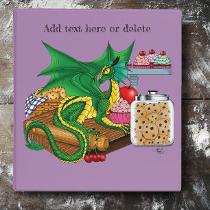 Cozy Green Pastry Chef Dragon Kitchen Bakery 3 Ring Binder