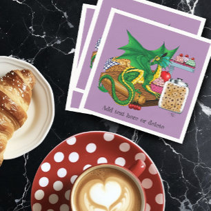 Cozy Green Pastry Chef Dragon Kitchen Bakery Napkins