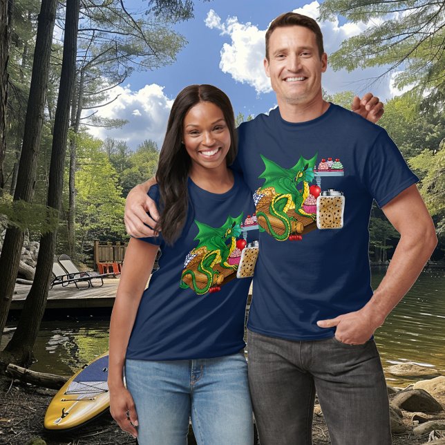 Cozy Green Pastry Chef Dragon Kitchen Bakery T-Shirt (Creator Uploaded)