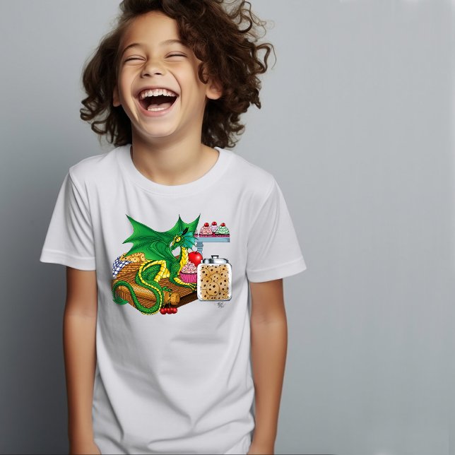 Cozy Green Pastry Chef Dragon Kitchen Bakery T-Shirt (Creator Uploaded)