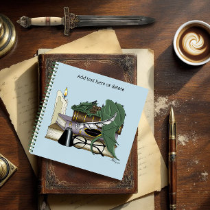 Cozy Green Whimsical Sleeping Dragon Book Lover