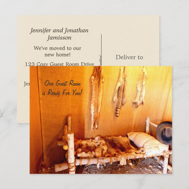 Cozy Guest Room New Address Announcement (Front/Back)