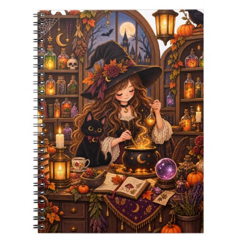 Cozy Halloween Apothecary Witch Notebook