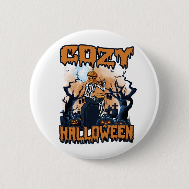 Cozy Halloween   Button (Front)