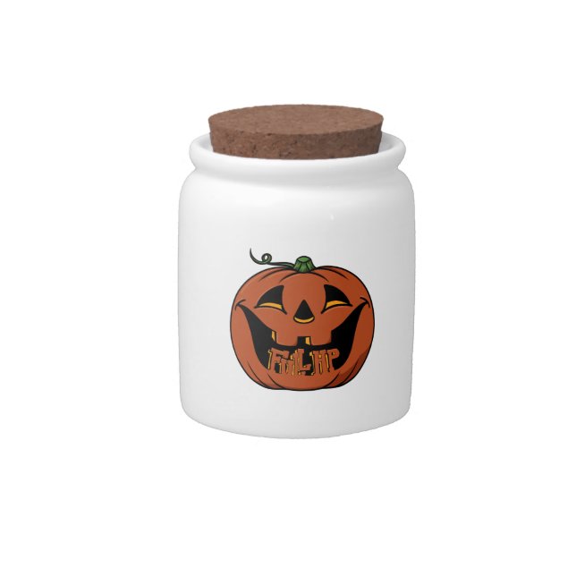 Cozy Halloween Candy Jar (Front)