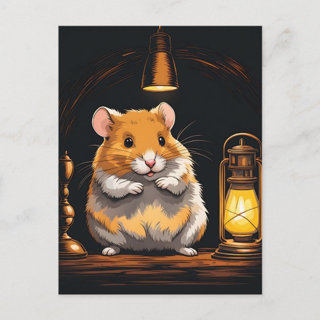 Cozy Hamster Animal Postcard (Front)
