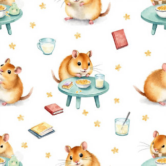 Cozy Hamster Café Pillow