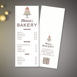 Cozy Hand-Drawn Cake QR Code Bakery Menu