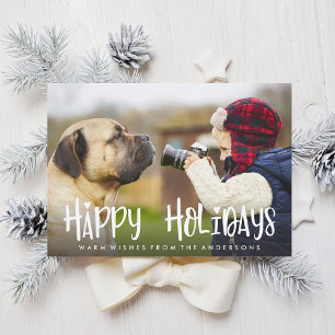 Cozy Happy Holidays Christmas Photo Card