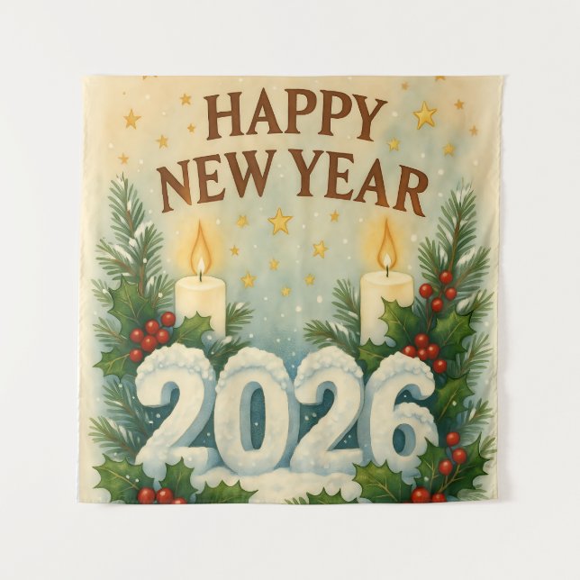 cozy happy new year 2026 party backdrop (Front)