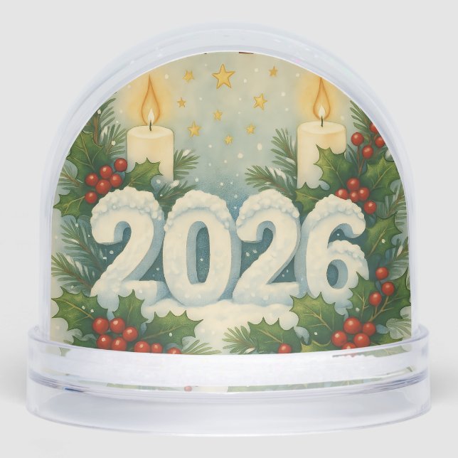 cozy happy new year snow globe (Front)