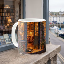 Cozy Harbor Bookstore at Twilight