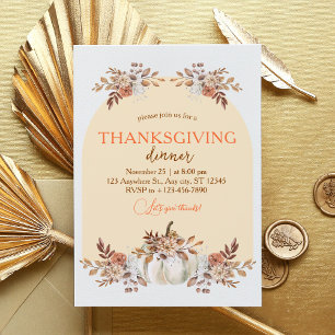 Cozy Harvest Autumn Gathering Pattern Invitation