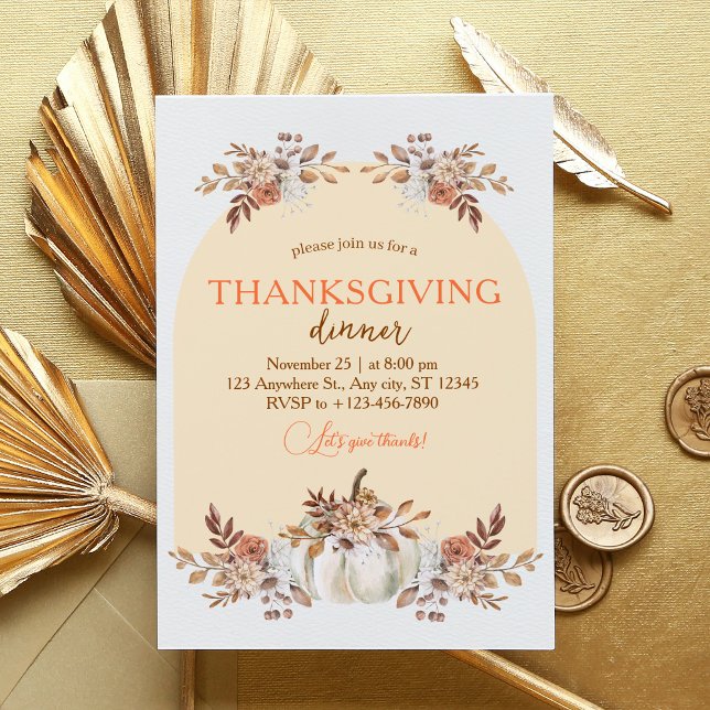 Cozy Harvest Autumn Gathering Pattern Invitation (Rustic Autumn Bliss Thanksgiving Dinner Invitation)