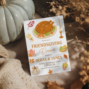Cozy Harvest Feast Friendsgiving Invitation