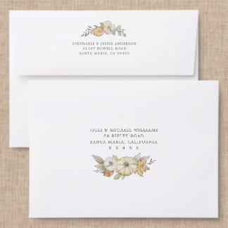 Cozy Harvest Flowers Addressed Envelopes
