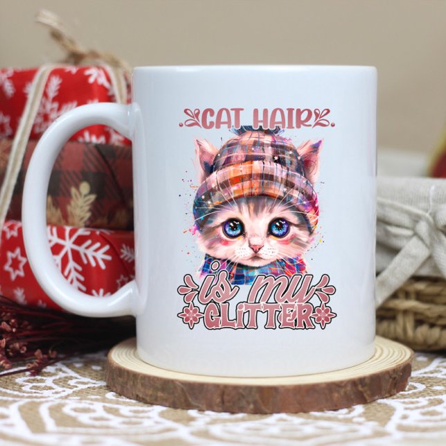 Cozy hat kitten with sparkles coffee mug (Creator Uploaded)